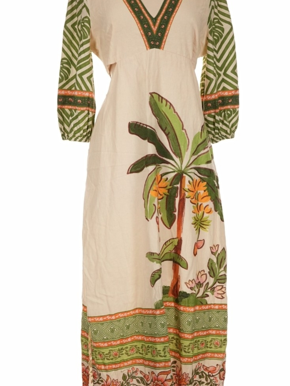 Farm Rio x Anthropologie Palm V-Neck Midi Dress. - Picture 5 of 9